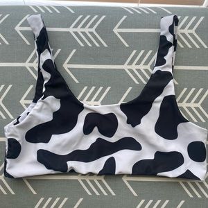 Cow print SHEIN swim suit top